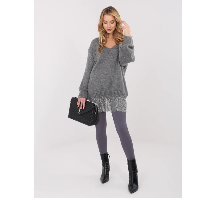 Sweter IN SW model 21782305 ciemny szary - FPrice Sweter IN SW model 21782305 ciemny szary - FPrice