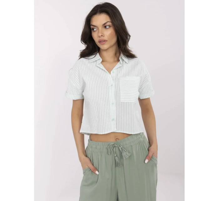 Košile NM KS KA 01148.50P bílá zelená