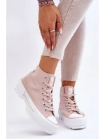 Vysoký Látkové tenisky na platformě Big Star LL274157 Nude Vysoký Látkové tenisky na platformě Big Star LL274157 Nude