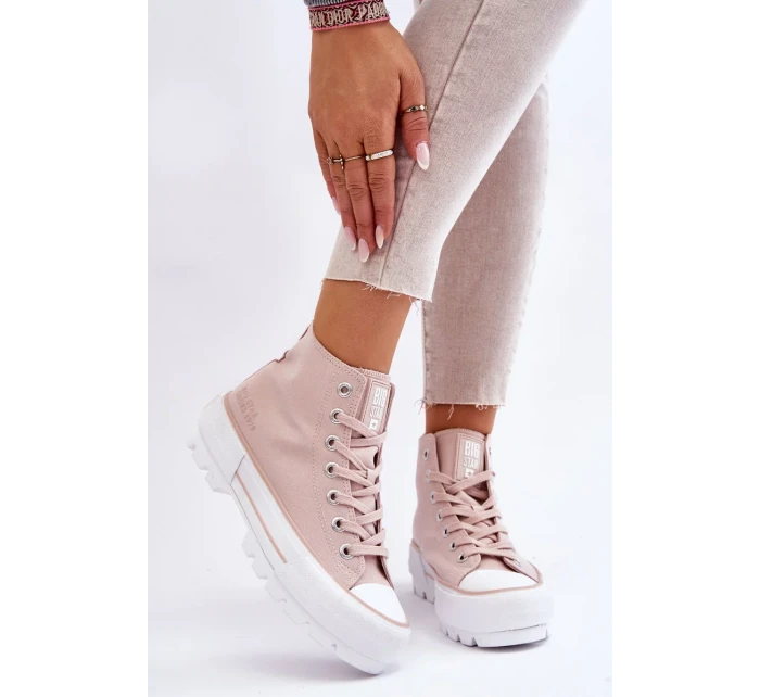 Vysoký Látkové tenisky na platformě Big Star LL274157 Nude Vysoký Látkové tenisky na platformě Big Star LL274157 Nude