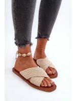 Dámské ploché pantofle Big Star Béžové Dámské ploché pantofle Big Star Béžové