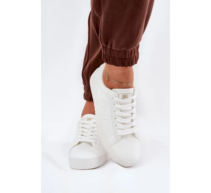 Dámské nízké tenisky z ECO kůže Big Star – bílé Dámské nízké tenisky z ECO kůže Big Star – bílé