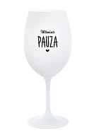 MÁMINA PAUZA - bílá  sklenice na víno 350 ml