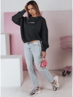 Dámská mikina HALOAURA graphite FashionStreet BY1347 Dámská mikina HALOAURA graphite FashionStreet BY1347