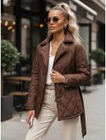 Dámská přechodná bunda s pruhem hnědá FashionStreet TY5586