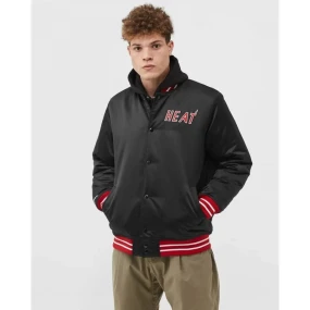 Mitchell & Ness NBA Heavyweight Satin Jacket Miami Heat M OJBF3413-MHEYYPPPBLCK pánské provedení