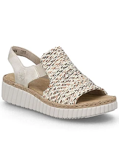 Sandały damskie na beżowe model 22087140 - Rieker