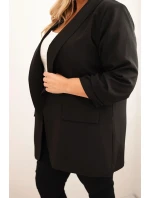 Dámská elegantní plus size sako černá