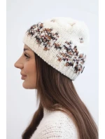 Dámská zimní vlněná čepice s ozdobnými krystalky K399 černá