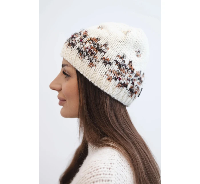 Dámská zimní vlněná čepice s ozdobnými krystalky K399 černá