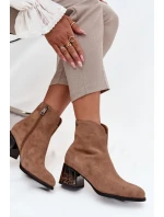 Dámské kotníkové boty z přírodního semiše na podpatku, zateplené Vinceza – camel Dámské kotníkové boty z přírodního semiše na podpatku, zateplené Vinceza – camel