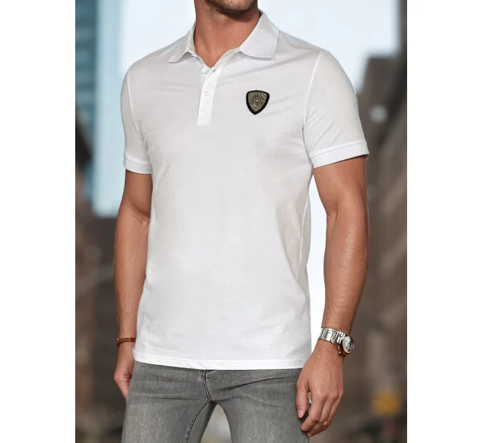 Pánská polokošile s nášivkou bílá Dstreet model 21988766 - FashionStreet