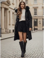 Dámská zimní bunda parka s kožešinou černá model 21991636 - Dstreet Dámská zimní bunda parka s kožešinou černá model 21991636 - Dstreet