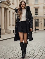 Dámská zimní bunda parka s kožešinou černá FashionStreet TY5111