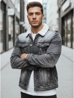 Pánská zateplená džínová bunda s ovčí kůží černá FashionStreet TX4230z