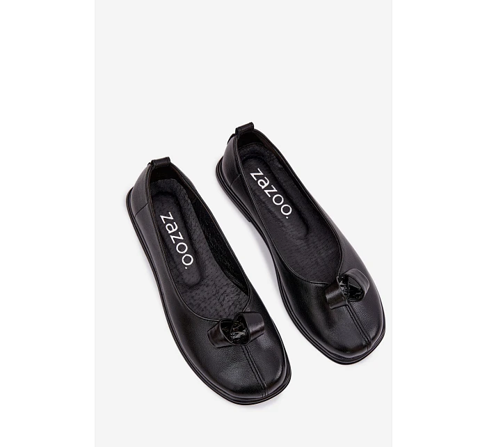 Kožené dámské polobotky model 22069739 Černé - Zazoo Kožené dámské polobotky model 22069739 Černé - Zazoo