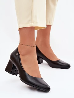 Lodičky na podpatku model 22095176 Černé - VINCEZA