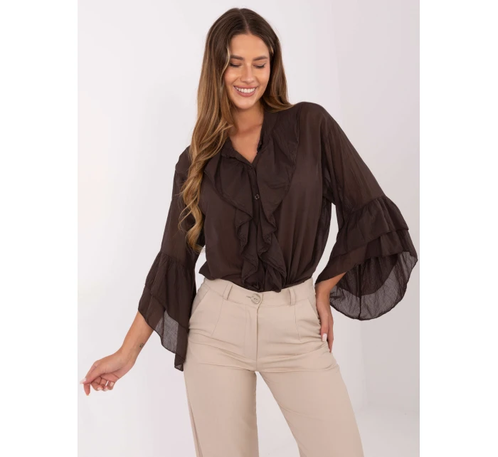 Koszula MI KS model 21421381 ciemny brązowy - FPrice