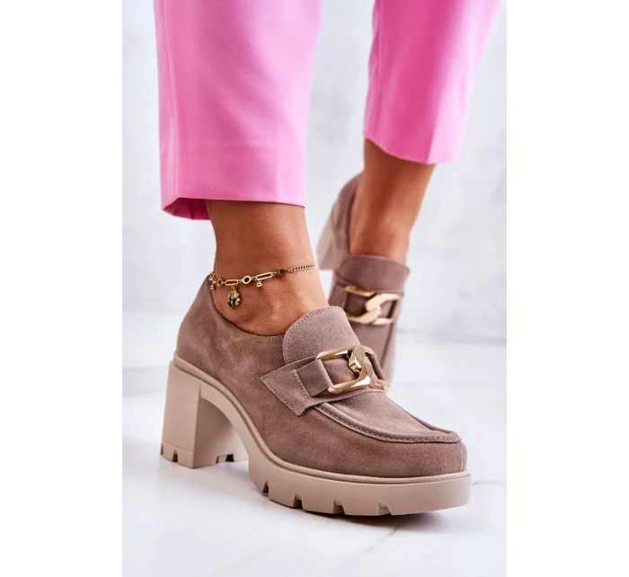 Elegantní boty se zlatým zdobením béžová Harmell Elegantní boty se zlatým zdobením béžová Harmell