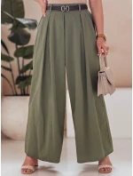 FLOWES khaki FashionStreet kalhotová sukně s páskem UY2593