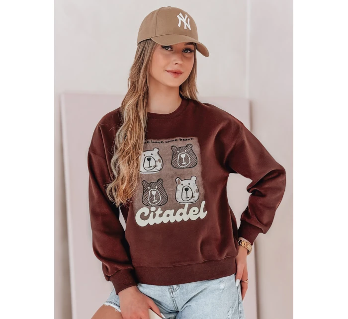 Dámská oversize mikina s vínová model 21988107 - Dstreet Dámská oversize mikina s vínová model 21988107 - Dstreet