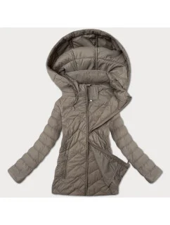 Lehká dámská béžová prošívaná bunda s kapucí model 20991172 - J.STYLE