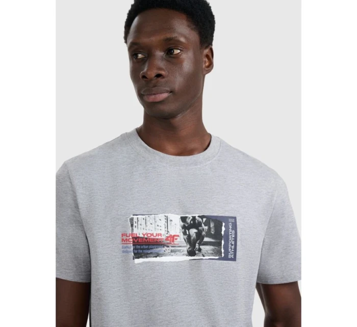 Pánské tričko s potiskem 4F 4FRAW25TTSHM3364-27M