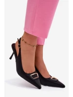 Dámské lodičky Sandály s ozdobným detailem Černé model 21937404 - Boto