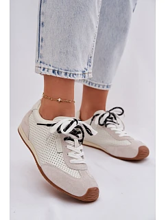 Kožené semišové dámské tenisky Big Star TT274555 Bílé