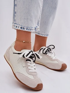 Kožené semišové dámské tenisky Big Star TT274555 Bílé