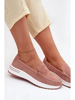 Růžové dámské semišové mokasiny Pevina Růžové dámské semišové mokasiny Pevina