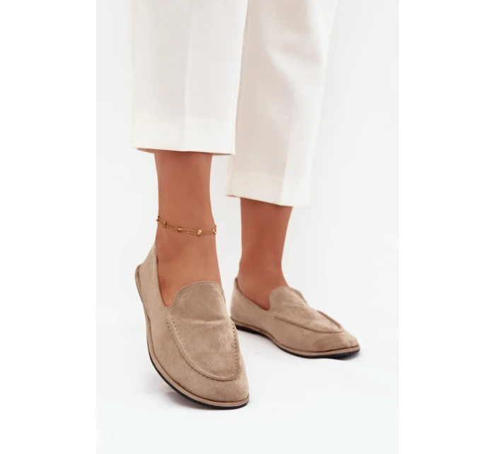Dámské mokasíny z eko semiše Miryelle – béžové