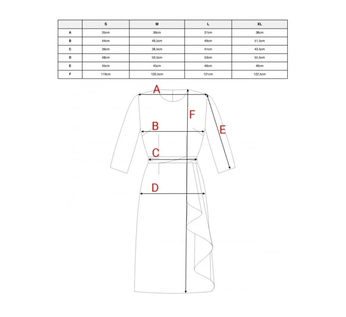 Šaty s volánkem S425  červené - Stylove