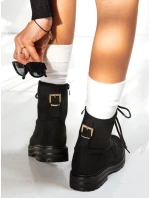 Dámské šněrovací boty černé FashionStreet ZY1232