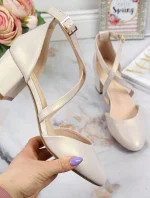 Sergio Leone W SK365B perleťové béžové sandály s pásky