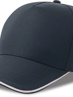 Atlantis Headwear Recy Five Piping 5 panelová sandwich kšiltovka 33.0282 navy/white