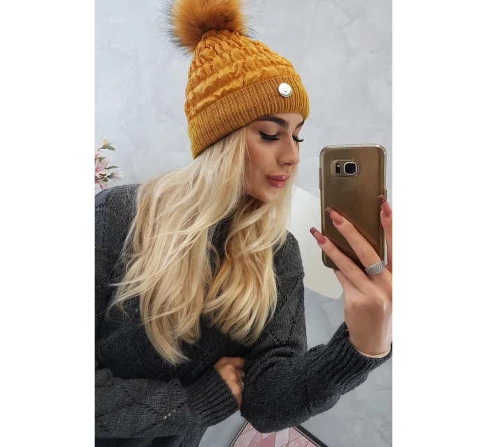 Čepice model 18743584 hořčice - K-Fashion Čepice model 18743584 hořčice - K-Fashion