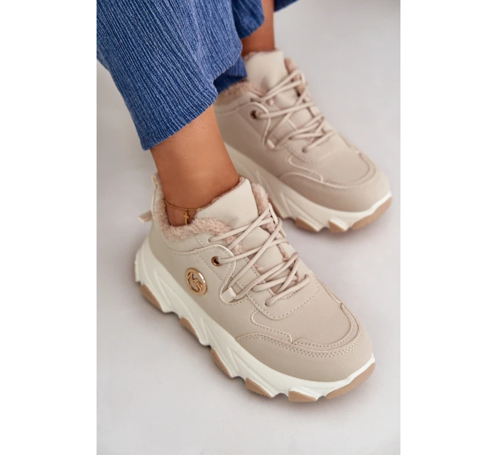 Zateplené Dámské Sportovní Boty Na Na Platformě Béžové model 21668469 - Boto Zateplené Dámské Sportovní Boty Na Na Platformě Béžové model 21668469 - Boto