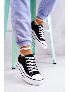 Dámské zavazováním tenisky Černá Menifee