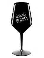 BUBUBUBLINKY - černá nerozbitná sklenice na víno 470 ml