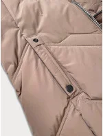 Dámská zimní plus size bunda v kakaové barvě s kapucí S'west (B8300-48) Dámská zimní plus size bunda v kakaové barvě s kapucí S'west (B8300-48)