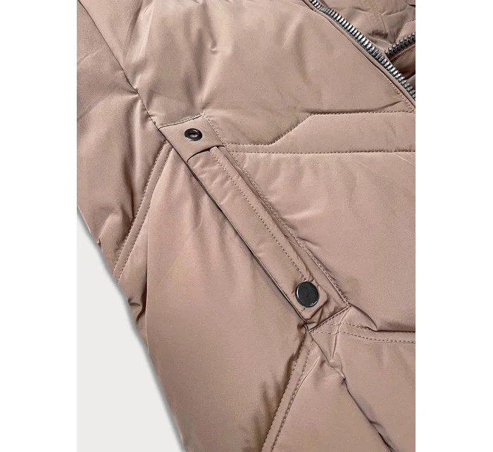 Dámská zimní plus size bunda v kakaové barvě s kapucí S'west (B8300-48) Dámská zimní plus size bunda v kakaové barvě s kapucí S'west (B8300-48)