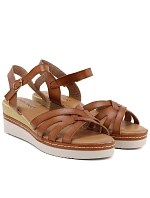 Dámské vestavěné ažurové sandály béžové Sabatina