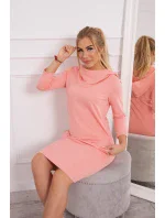 Šaty s kapucí a kapsami meruňková