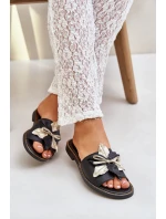 Pantofle S Dekorací Přírodní Kůže Zazoo model 21682375 Černé - Boto Pantofle S Dekorací Přírodní Kůže Zazoo model 21682375 Černé - Boto