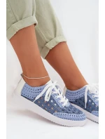 Kožené dámské polobotky D&A GR61-5951 modré