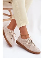 Dámské kožené semišové tenisky nízké béžové model 22100202 - Boto Dámské kožené semišové tenisky nízké béžové model 22100202 - Boto