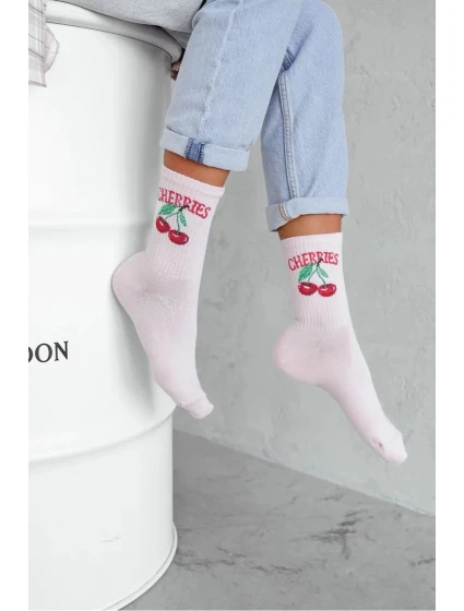 Dámské ponožky CHERRIES – pudrově růžové Dámské ponožky CHERRIES – pudrově růžové
