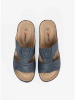 Jedinečné  nazouváky dámské modré na plochém podpatku