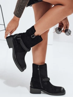 Dámské černé semišové boty FashionStreet ZY1032